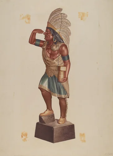 Cigar Store Indian by Albert Ryder, index of american design, 1935-1942