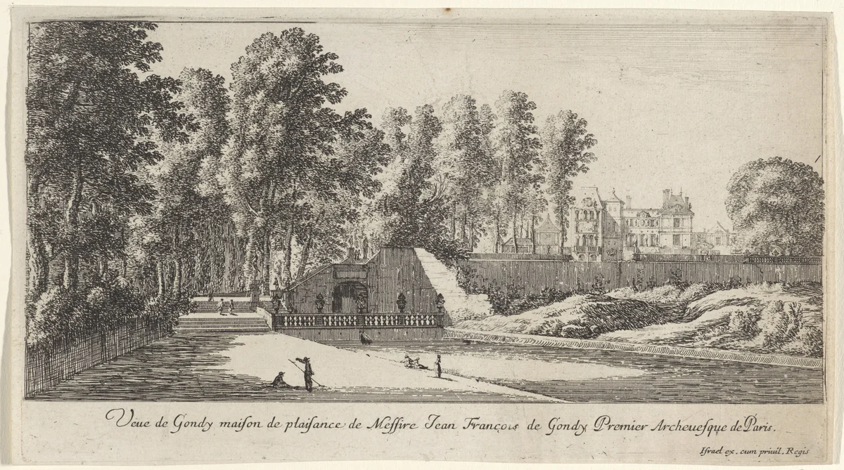 Gezicht op Château de Saint-Cloud te Parijs by Israël Silvestre, print, 1650-1655