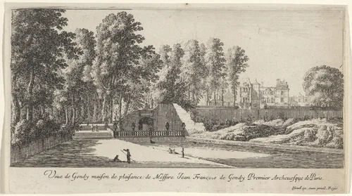 Gezicht op Château de Saint-Cloud te Parijs by Israël Silvestre, print, 1650-1655