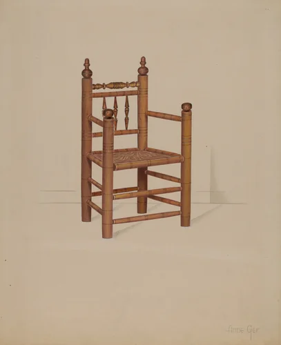 Carver Armchair by Anne Ger, index of american design, 1936