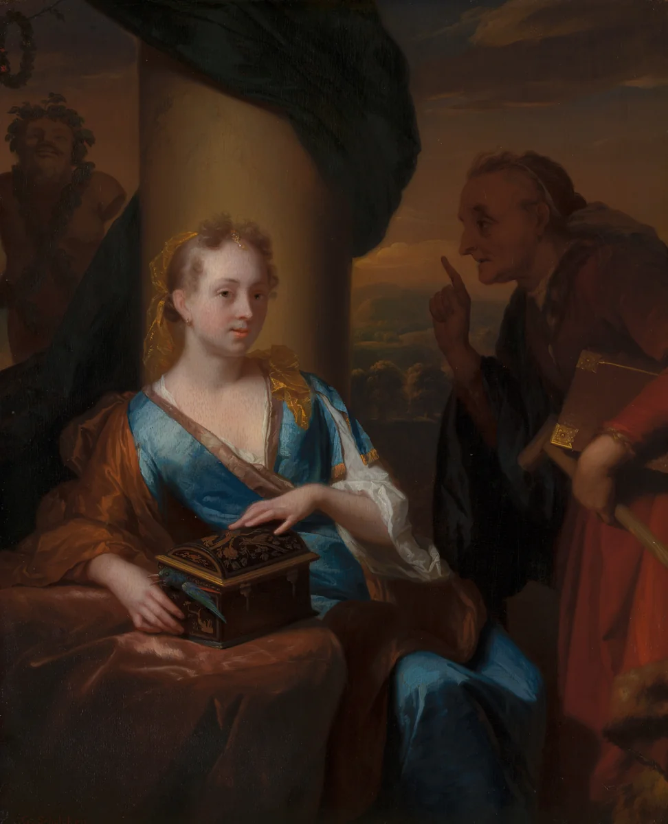 A Useless Moral Lesson by Godefridus Schalcken, painting, 1690