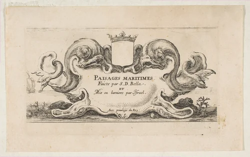 Title Page: Paisages maritimes by Stefano della Bella, print, 1639-1649