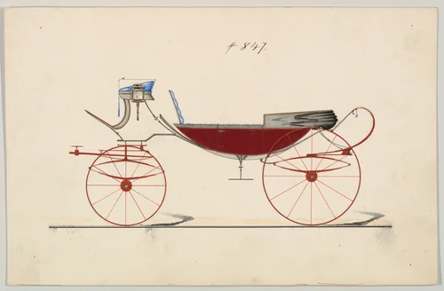 Design for Vis-à-vis/ Caleche, no. 847 by Brewster & Co., drawing, 1850-1870