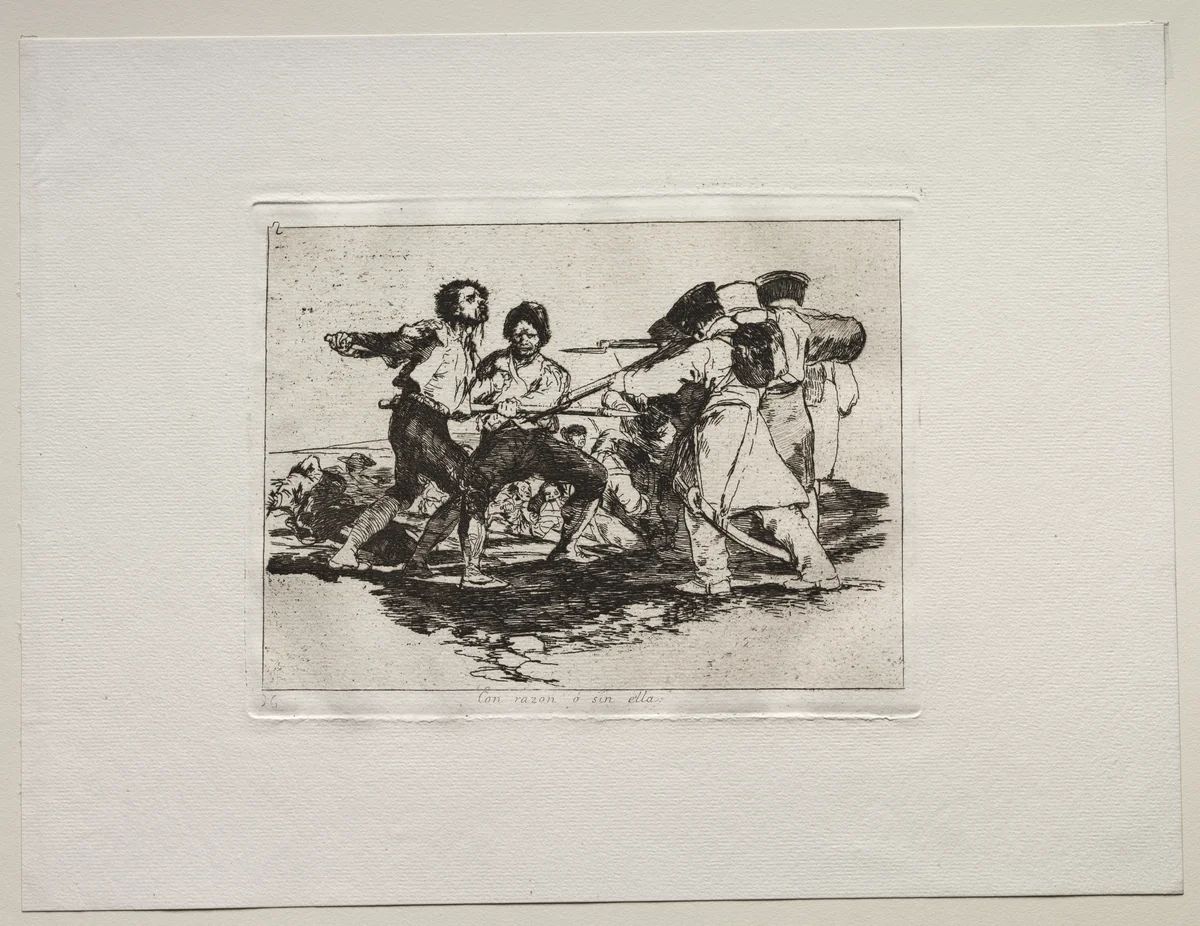 The Horrors of War: Rightly or Wrongly by Francisco de Goya, print, 1810-1820