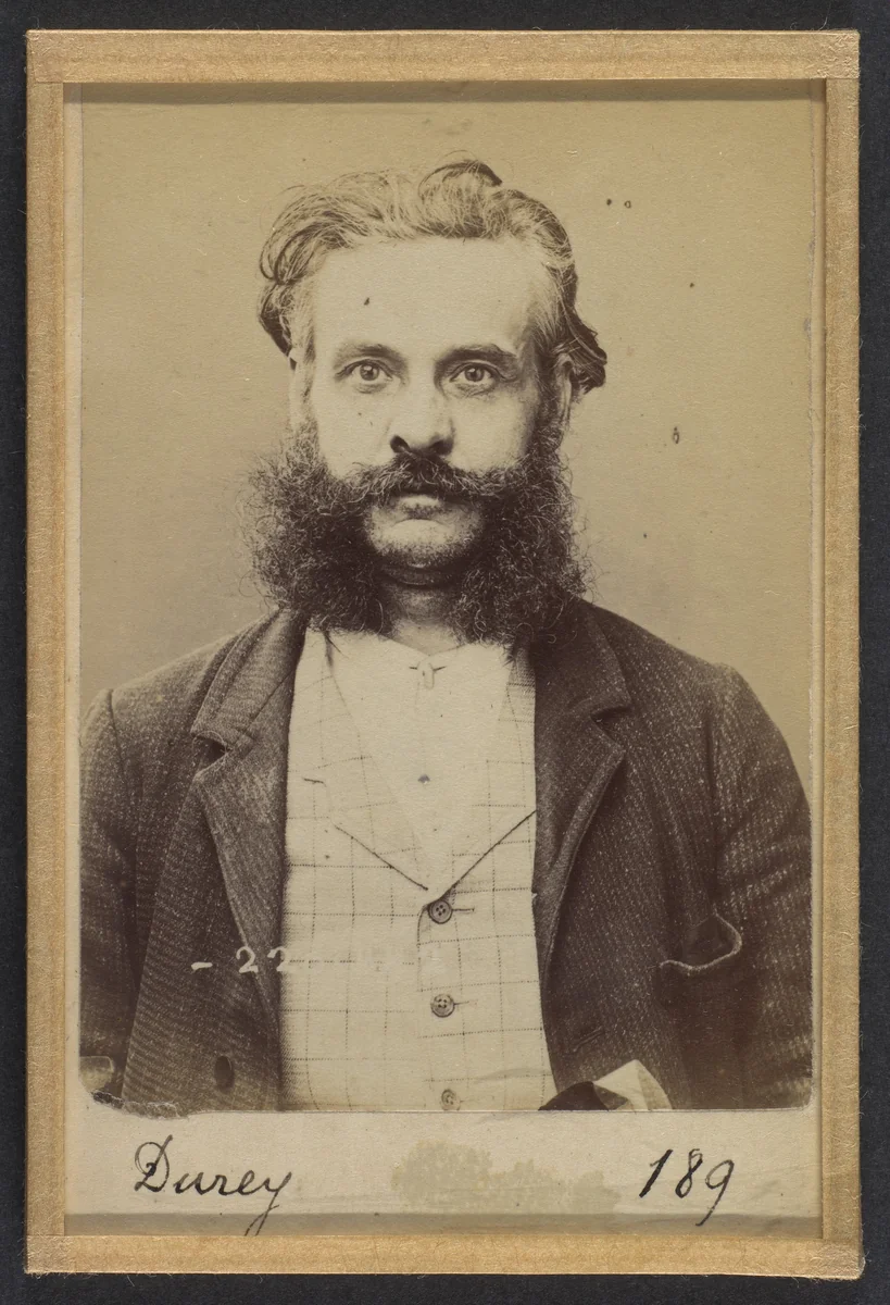 Durey. François, Louis. 43 ans, né le 25/2/51 à Lyon (Rhône). Architecte. Anarchiste. 2/7/94. by Alphonse Bertillon, photograph, 1894