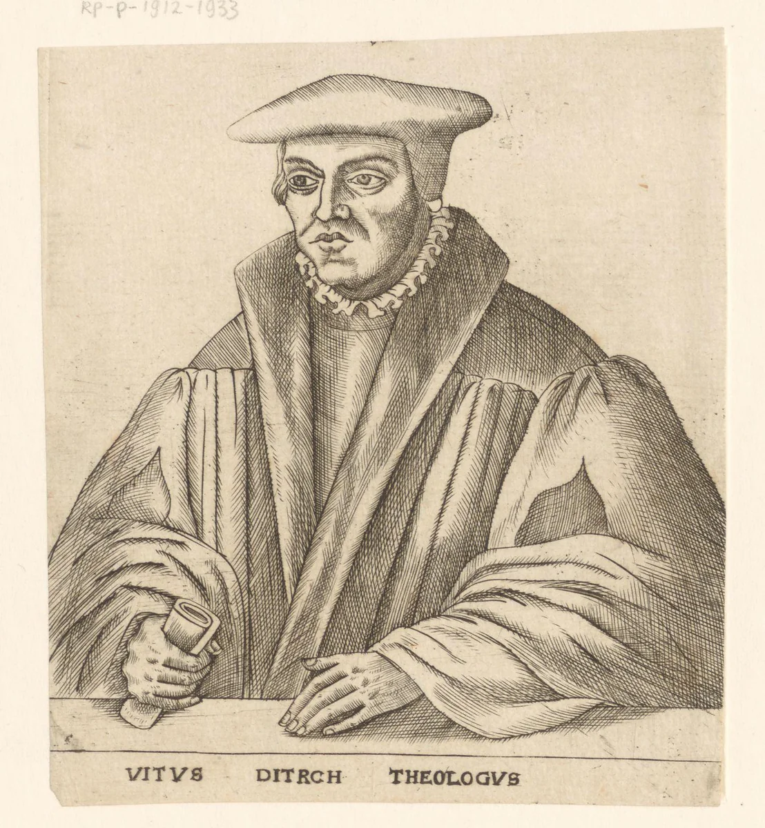 Portret van Veit Dietrich by anonymous, print, 1563-1642