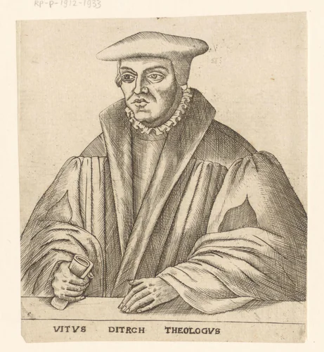 Portret van Veit Dietrich by anonymous, print, 1563-1642