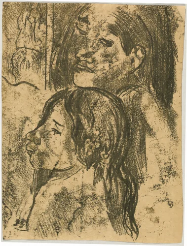 Two Marquesans [recto] by Paul Gauguin, print, 1902