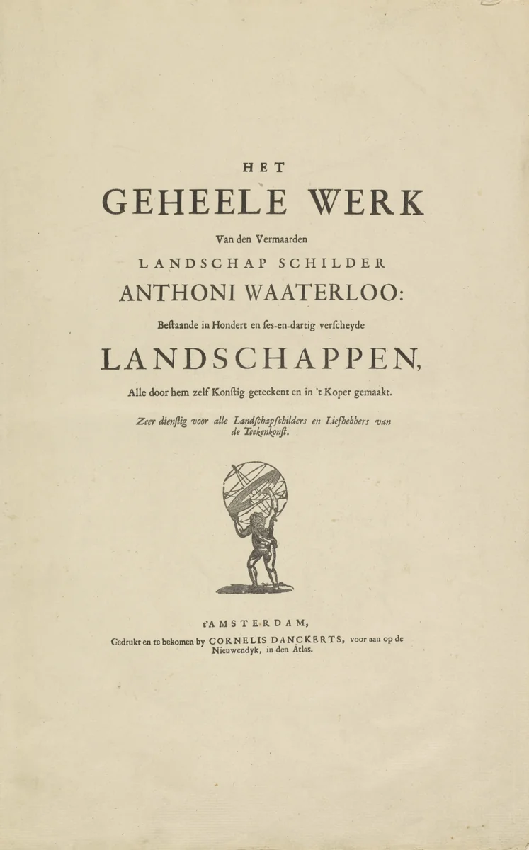 Atlas met de wereld op zijn rug by anonymous, print, 1696-1717