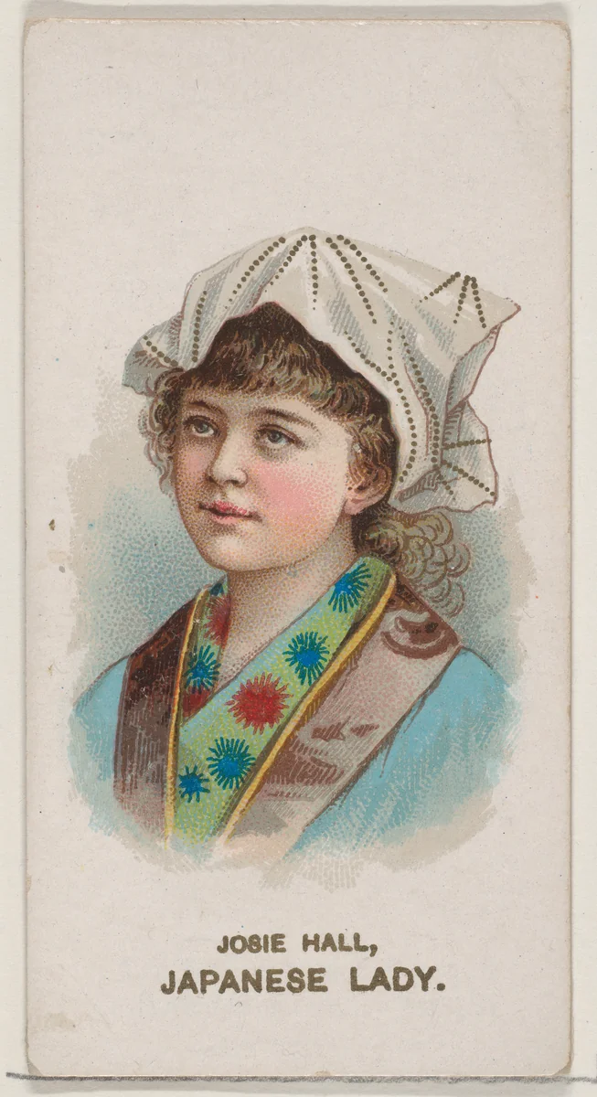 Josie Hall in Costume of Japanese Lady, from the set Actors and Actresses, Second Series (N71) for Duke brand cigarettes by W. Duke, Sons & Co., print, 1888-1890