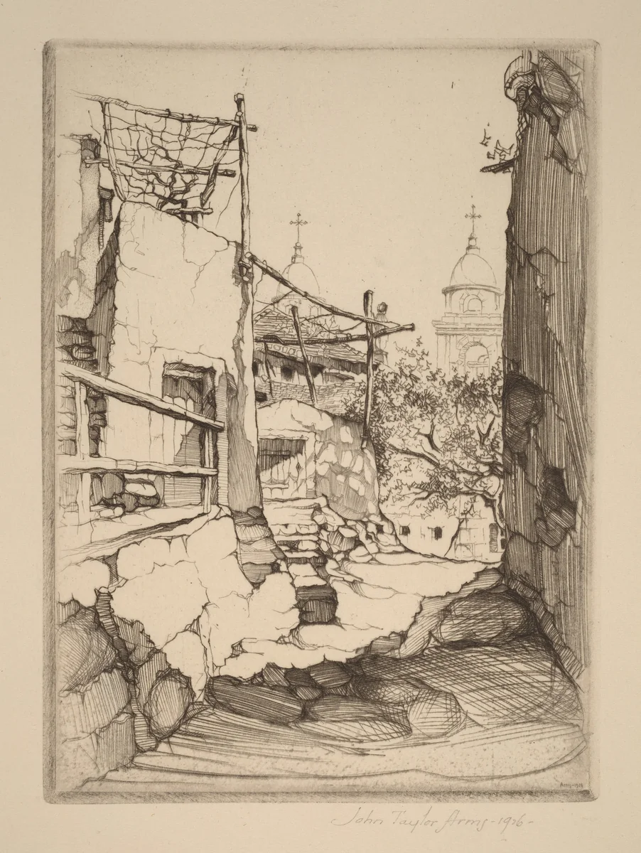 La Chiesa, Borgio by John Taylor Arms, print, 1926