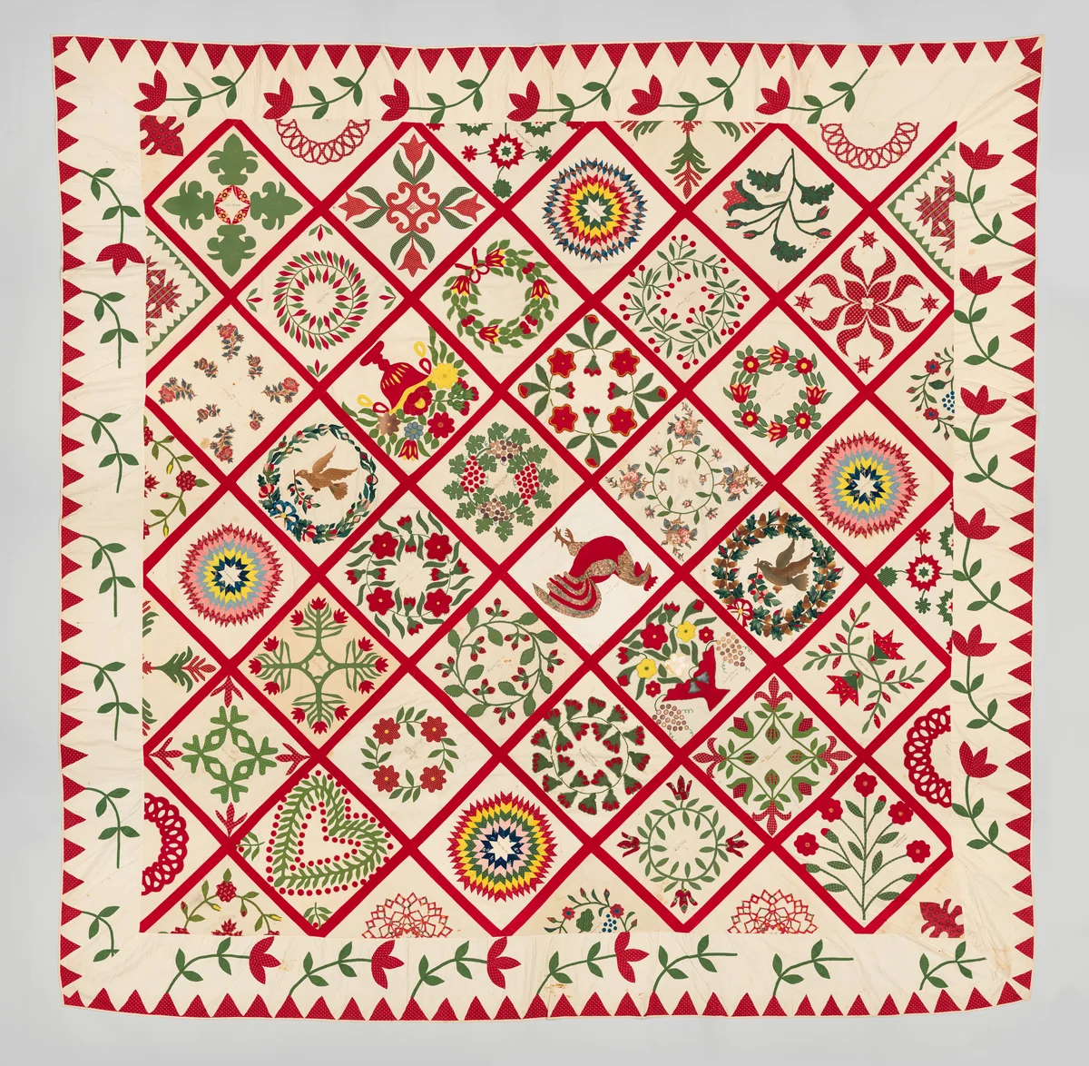 Baltimore Album Quilt Top by Various artists, artwork, 1845-1848