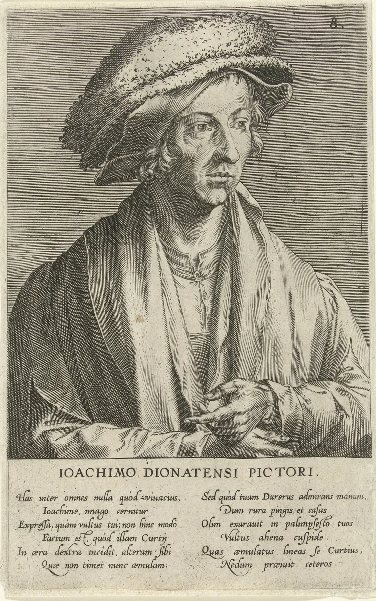 Portret van de schilder Joachim Patinier by Unknown, print, 1565