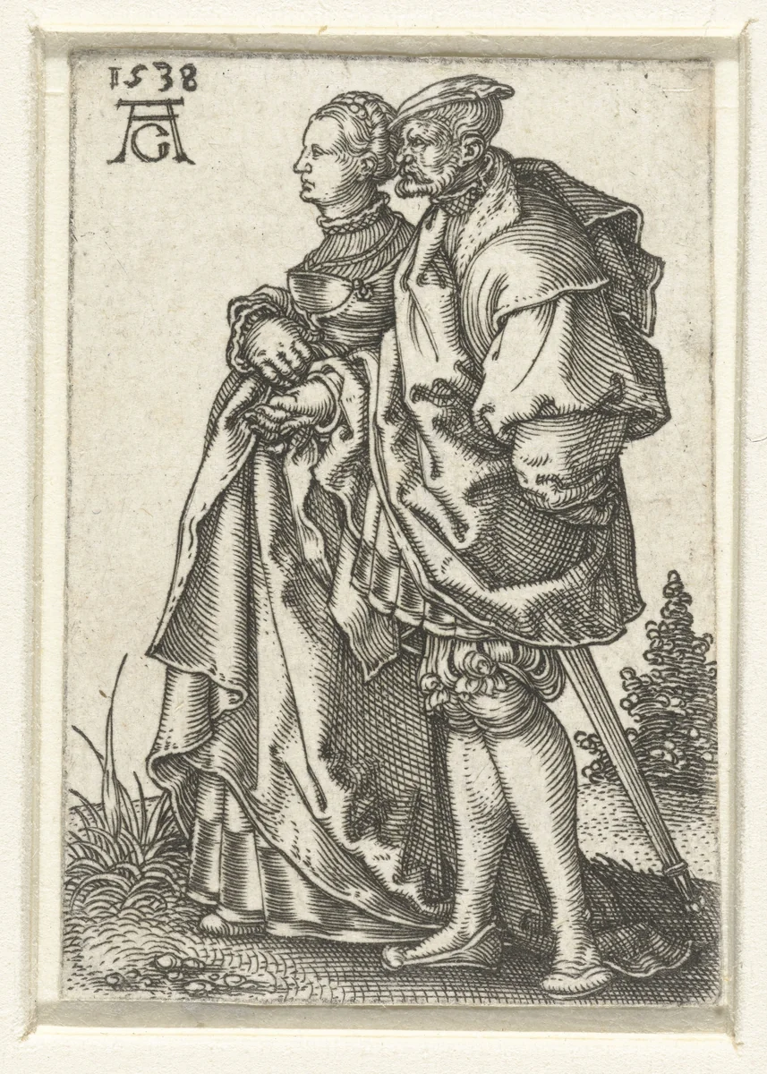 Dansend paar by Unknown, print, 1538