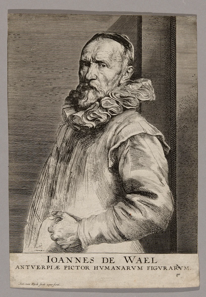 Jan de Wael by Anthony van Dyck, print, 1630-1633
