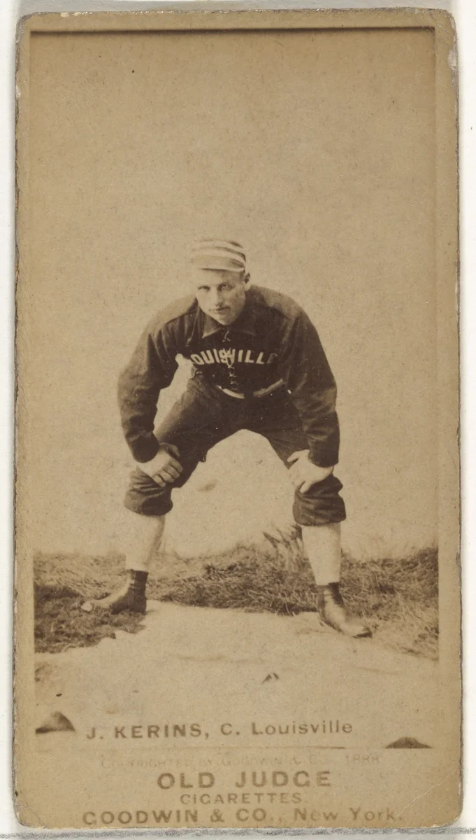 John Nelson Kerins, Catcher, Louisville Colonels, from the Old Judge series (N172) for Old Judge Cigarettes by Goodwin & Company, photograph, 1888