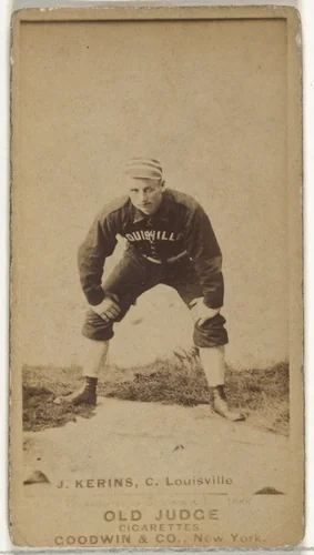 John Nelson Kerins, Catcher, Louisville Colonels, from the Old Judge series (N172) for Old Judge Cigarettes by Goodwin & Company, photograph, 1888