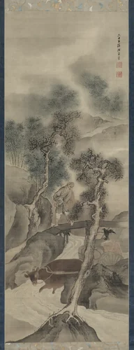 Water Buffalo Returning Home by Yosa Buson (与謝蕪村), painting, 1781