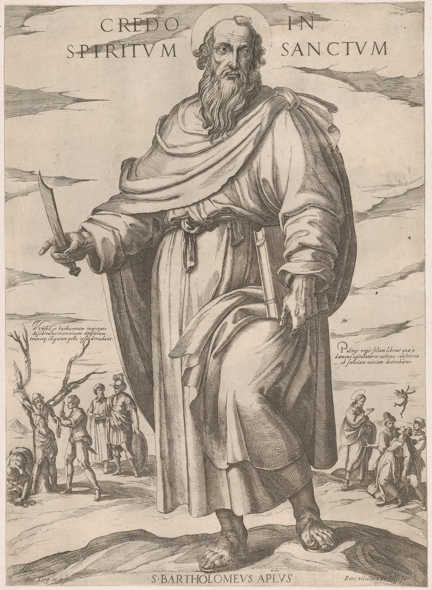 St. Bartholomew from the series 'Christ, Mary, and the Apostles' by Antonio Tempesta, print, 1585-1615