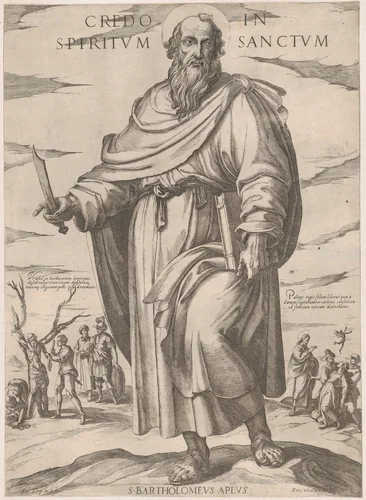 St. Bartholomew from the series 'Christ, Mary, and the Apostles' by Antonio Tempesta, print, 1585-1615