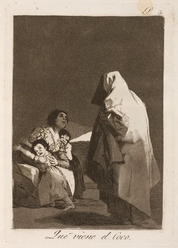 Que viene el coco (Here Comes the Bogey-Man) by Francisco Goya, print, 1799