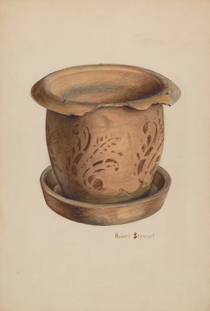 Flower Crock by Robert Stewart, index of american design, 1940-1941