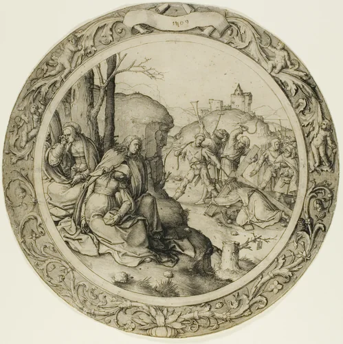 The Round Passion: Christ Carrying the Cross by Lucas van Leyden, print, 1509