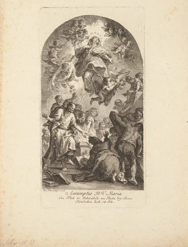 Assumption of the Virgin by Martin Johann Schmidt, print, 1775