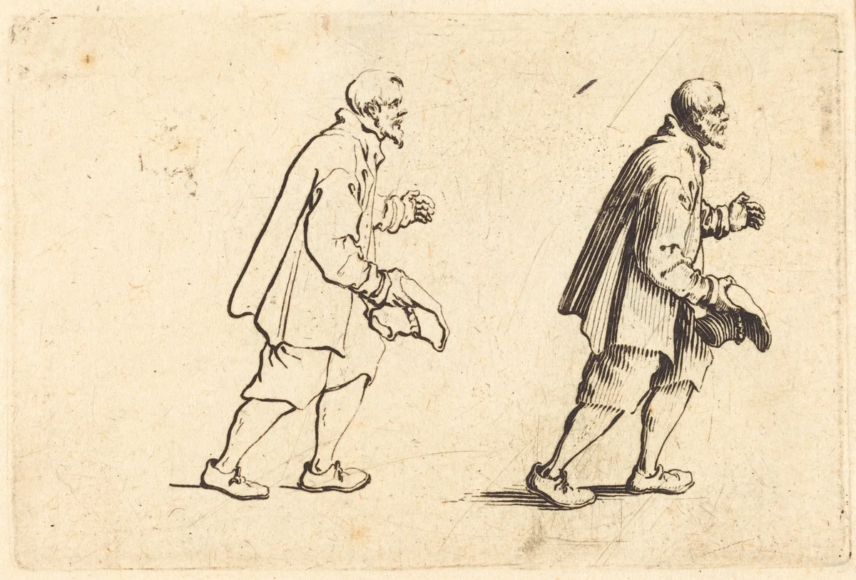 Peasant with Hat in Hand by Jacques Callot, print, 1622