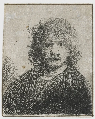 Self-portrait with a Broad Nose by Rembrandt van Rijn, print, 1628