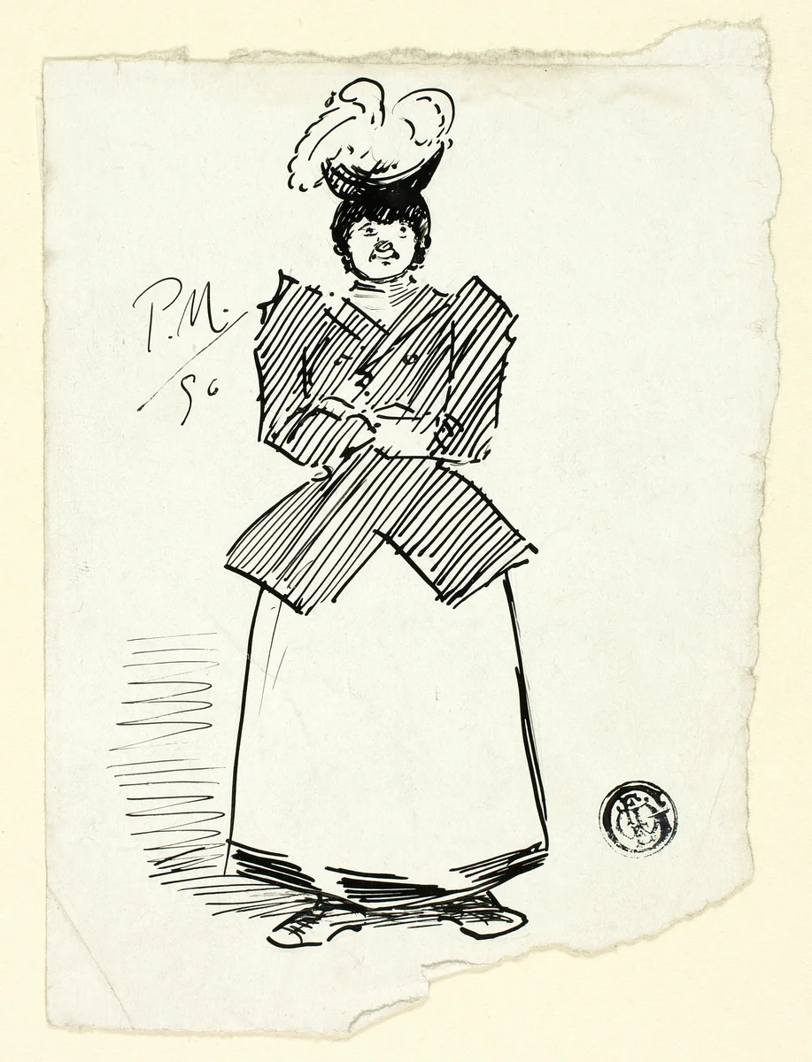 London Female Character by Philipp William May, drawing, 1896