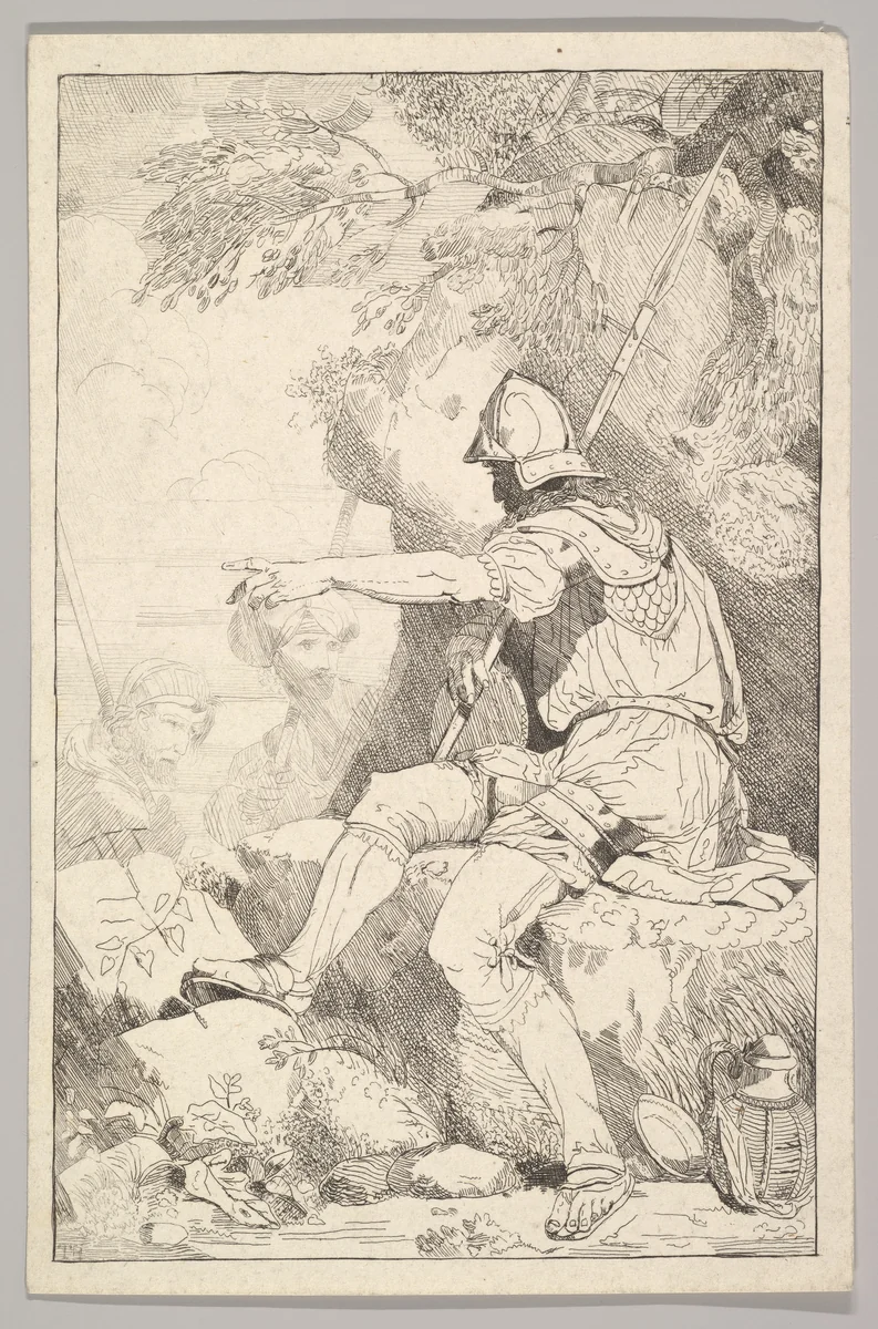 Banditti Taking His Post by John Hamilton Mortimer, print, 1780-1800