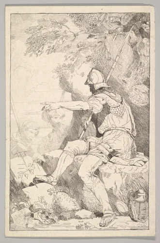 Banditti Taking His Post by John Hamilton Mortimer, print, 1780-1800