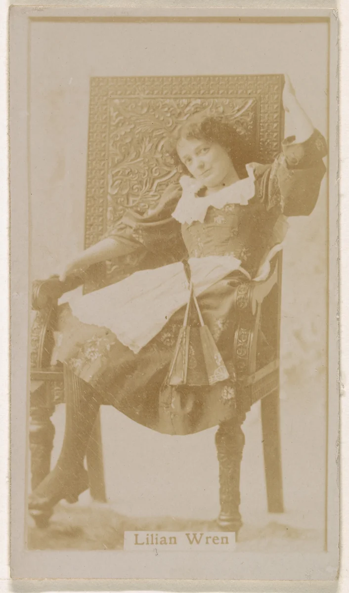Lilian Wren, from the Actresses series (N245) issued by Kinney Brothers to promote Sweet Caporal Cigarettes by Kinney Brothers Tobacco Company, photograph, 1890