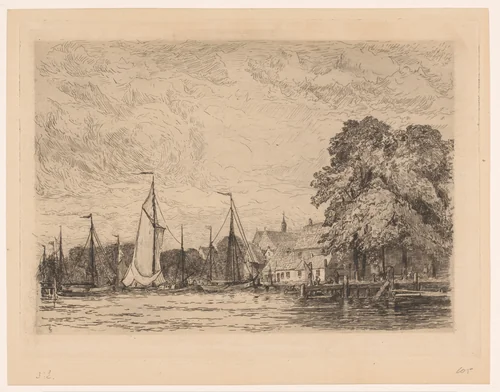 Riedijkshaven in Dordrecht by Carel Nicolaas Storm van 's-Gravesande, print, 1880