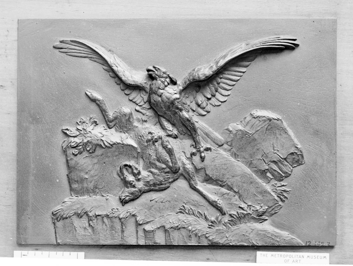 Eagle and Chamois by Antoine-Louis Barye, metalwork, 1824-1826