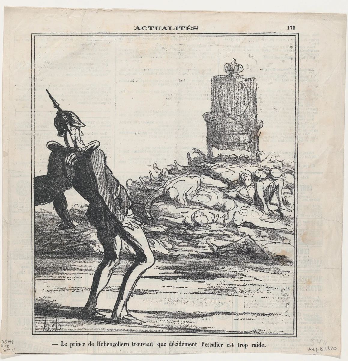 Intérieur d'un magasin de St. Pétersbourg..., from Actualités, published in Le Charivari, December 23, 1854 by Honoré Daumier, print, 1854