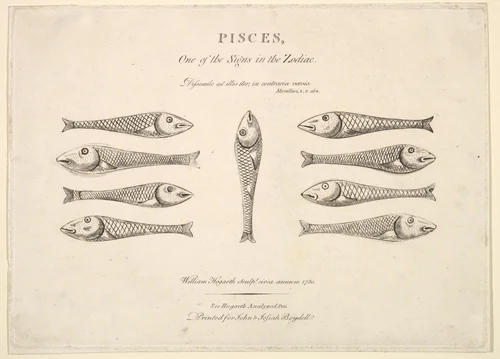 Pisces: Hogarth's Quadrille Fish by William Hogarth, print, 1729-1731