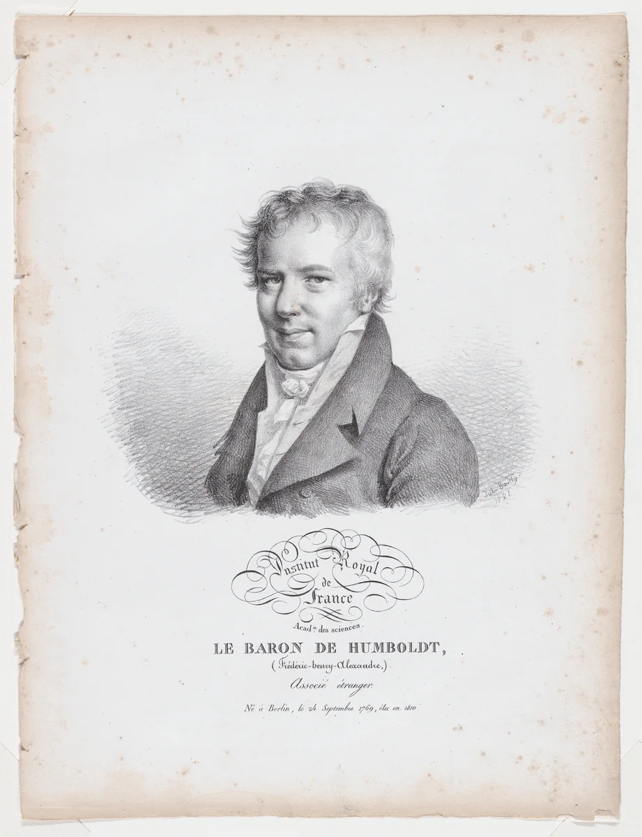 Portrait of Le Baron de Humboldt by Jules Boilly, print, 1821