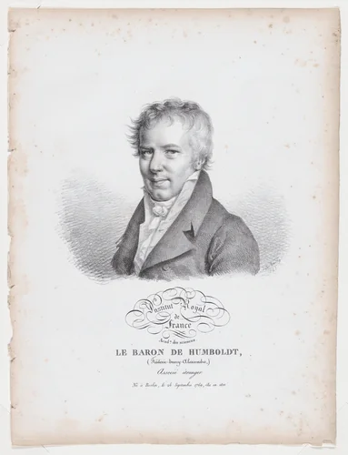Portrait of Le Baron de Humboldt by Jules Boilly, print, 1821