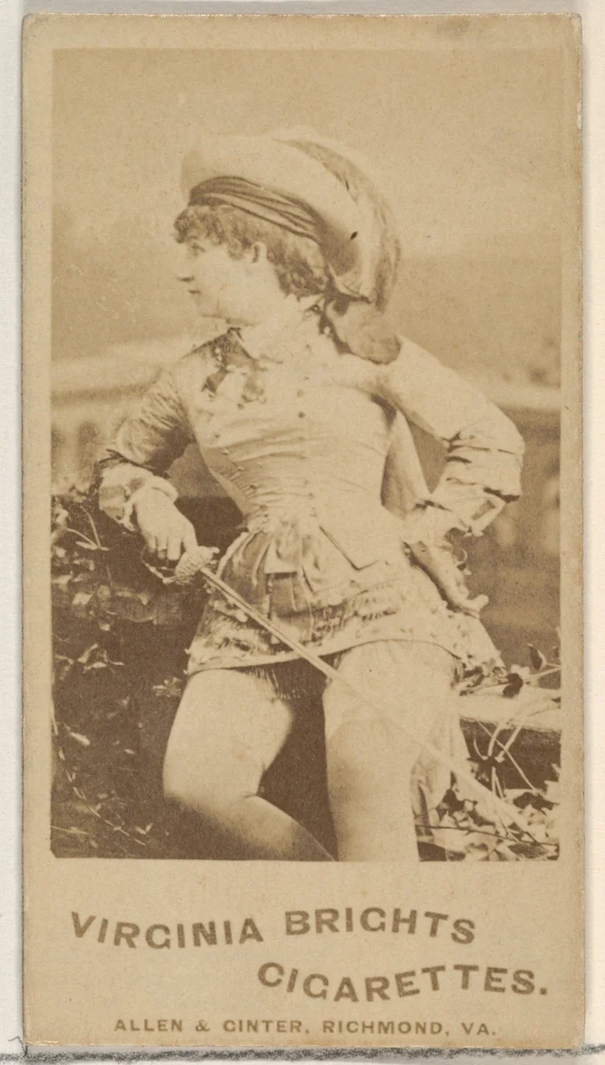 From the Actors and Actresses series (N45, Type 5) for Virginia Brights Cigarettes by Allen & Ginter, photograph, 1885-1891