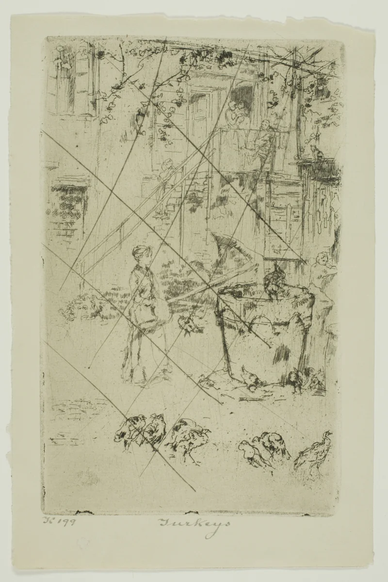 Turkeys by James McNeill Whistler, print, 1880