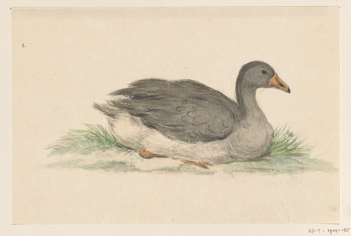 Eend, naar rechts by Jean Bernard, drawing, 1775-1833