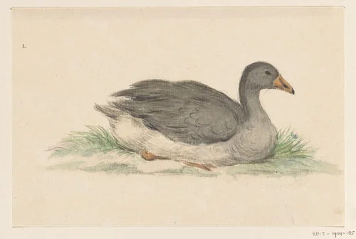 Eend, naar rechts by Jean Bernard, drawing, 1775-1833