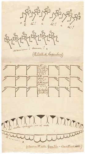 Study for The Chorus Girls (Le coriste) by Francesco Cangiullo, drawing, 1915