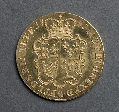 Guinea: Ornate Crowned Shield of Arms (reverse) by Richard Yeo, metalwork, 1761