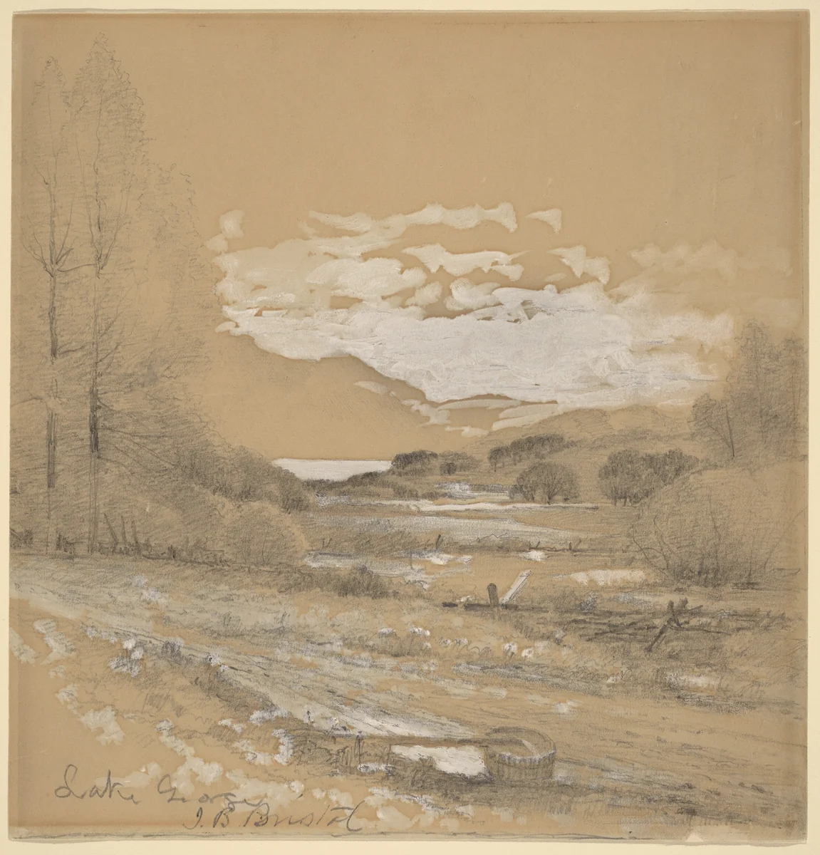 Lake George by John Bunyan, drawing, 1826-1909