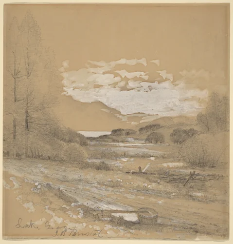 Lake George by John Bunyan, drawing, 1826-1909