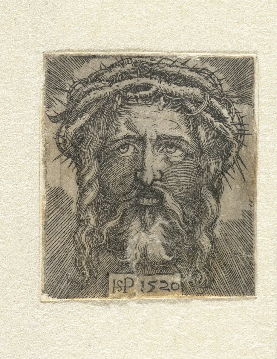Hoofd van Christus met doornenkroon by Unknown, print, 1520