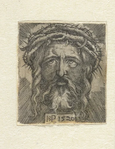 Hoofd van Christus met doornenkroon by Unknown, print, 1520